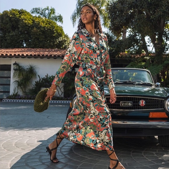 Cleobella Dresses & Skirts - Cleobella Edna Long Sleeve Midi Dress Gypsy Bloom